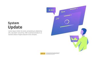 Data Update synchronize process and installation program illustration vector