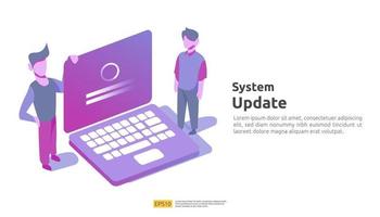 Data Update synchronize process and installation program illustration vector
