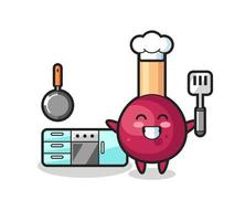 coincide con la ilustración del personaje mientras un chef está cocinando vector