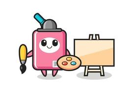 Illustration of milk box mascot as a painter vector