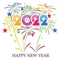 Happy New Year 2022 with fireworks backgrounds