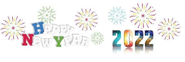 Happy New Year 2022 with fireworks backgrounds vector