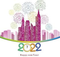 Happy New Year 2022 with fireworks backgrounds vector