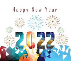 Happy New Year 2022 with fireworks backgrounds vector