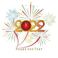 Happy New Year 2022 with fireworks backgrounds