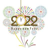 Happy New Year 2022 with fireworks backgrounds vector