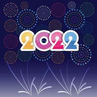 Happy New Year 2022 with fireworks backgrounds vector