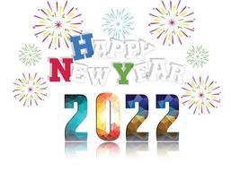 Happy New Year 2022 with fireworks backgrounds vector