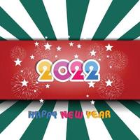 feliz año nuevo 2022 con fondos de fuegos artificiales vector