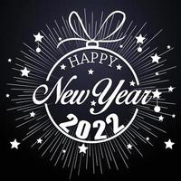 Happy New Year 2022 with fireworks bursting vector