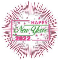 Happy New Year 2022 with fireworks bursting vector