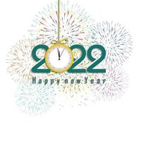 Happy New Year 2022 with fireworks bursting vector