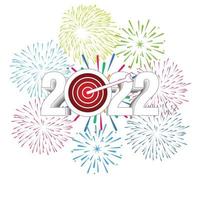 Happy New Year 2022 with fireworks backgrounds vector