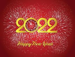 Happy New Year 2022 with fireworks backgrounds vector