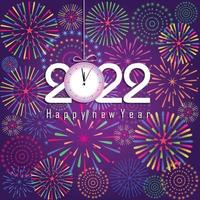 Happy New Year 2022 with fireworks backgrounds vector