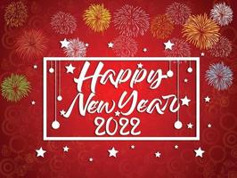 Happy New Year 2022 with fireworks backgrounds vector