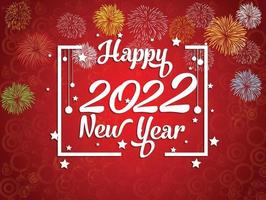 Happy New Year 2022 with fireworks backgrounds vector