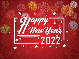 Happy New Year 2022 with fireworks backgrounds vector