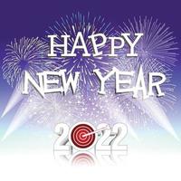 Happy New Year 2022 with fireworks bursting vector