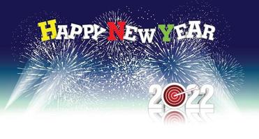 Happy New Year 2022 with fireworks backgrounds vector