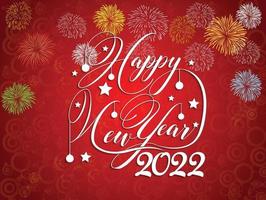 Happy New Year 2022 with fireworks backgrounds vector