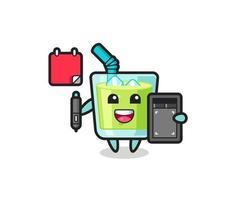 Illustration of melon juice mascot as a graphic designer vector