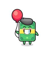 money mascot illustration is playing balloon vector