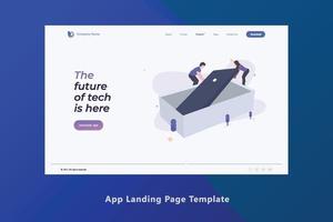 Landing page template for websites, or apps. vector