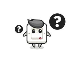 Cartoon Illustration of light switch with the question mark vector