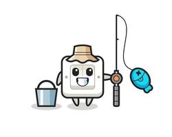 Mascot character of light switch as a fisherman vector