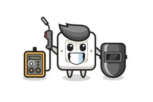 Character mascot of light switch as a welder vector