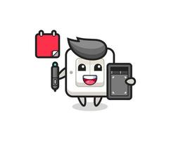 Illustration of light switch mascot as a graphic designer vector