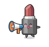 lipstick character illustration holding a megaphone vector