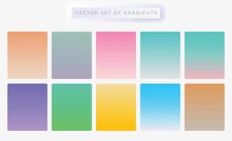 gradientes de diseño vectorial. degradados de colores suaves. vector