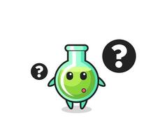 Cartoon Illustration of lab beakers with the question mark vector