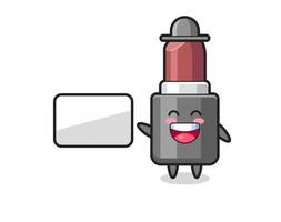 lipstick cartoon illustration doing a presentation vector