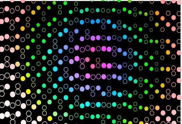 Dark Multicolor, Rainbow vector background with bubbles.