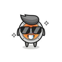 Cartoon mascot of loudspeaker with cool gesture vector