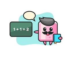 Illustration of marshmallow character as a teacher vector