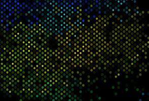 Dark Blue, Yellow vector background with bubbles.