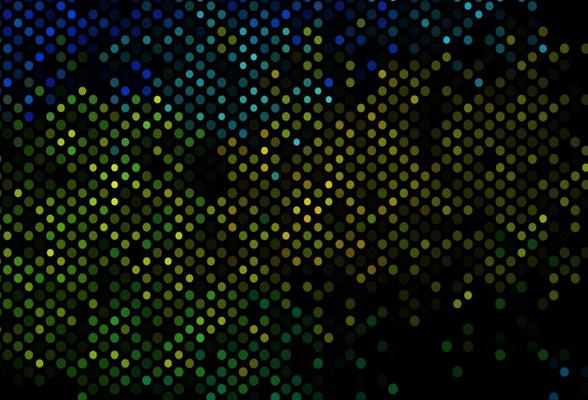 Dark Blue, Yellow vector background with bubbles.