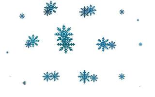 Light BLUE vector pattern with christmas snowflakes.