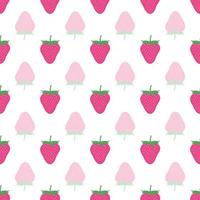 Seamless childish pattern with colorful strawberry vector background.