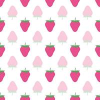 Seamless childish pattern with colorful strawberry vector background.