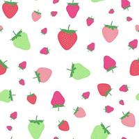 Seamless childish pattern with colorful strawberry vector background.