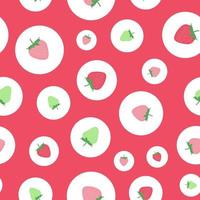 Seamless childish pattern with colorful strawberry vector background.