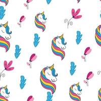 gráfico de patrones sin fisuras de unicornio. texturas superficiales para textiles vector