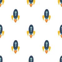 Seamless Rockets pattern graphic. Can be used for creative projects vector