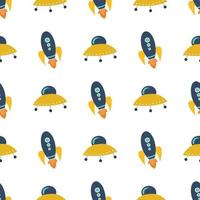 Seamless Rockets pattern graphic. Can be used for creative projects vector