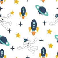 Seamless Rockets pattern graphic. Can be used for creative projects vector